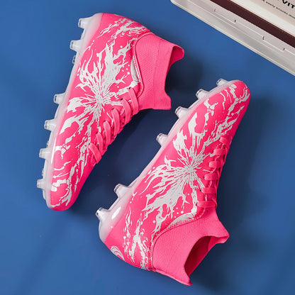 Chaussures de football AG FG pour hommes adultes, légères, en PU, avec crampons en caoutchouc à haute adhérence, pour les entraînements et les matchs de football en extérieur.