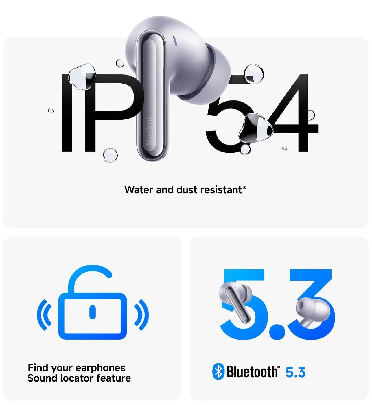 Xiaomi Redmi Buds 6 Pro Wireless Bluetooth Earphone, Hi-Res Audio with LDAC,Up to 55dB Active Noise Cancelling Wireless Earphone