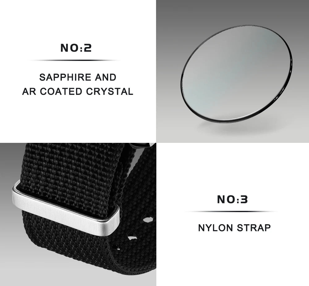 CADISEN Neue Herrenuhren Luxuriöse Quarz-Armbanduhr für Herren Saphirglas mit AR-Beschichtung Canvas VK68 Speed Chronograph Automatik