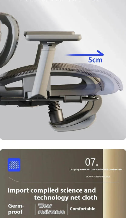 Gaming Chair Office Desk Ergonomic Computer Adjustable Armrests 3D Headrest Chair Lift Chair Back  Can Tilt Back with Foo Pedals