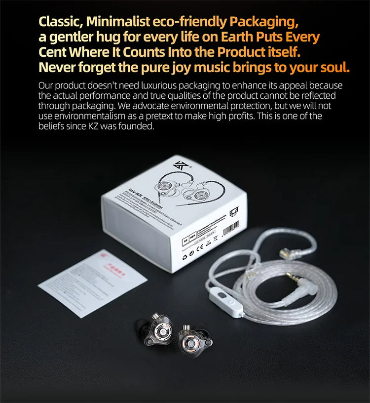 Pre-order KZ Gale In-Ear Super-Linear Driver Hifi IEM Earphone for Game with Detachable Silver-Plated Recessed 2-Pin Cable