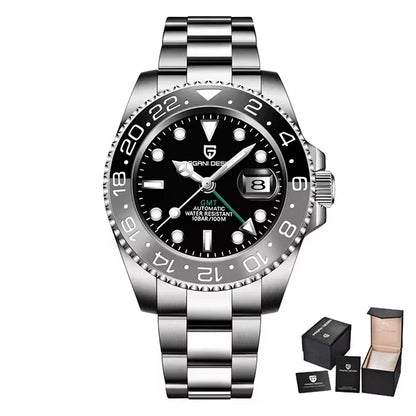 PAGANI DESIGN Men Watch GMT40mm Mechanical Watch Top Brand Sapphire Glass Stainless Steel Waterproof Clock RelogioMasculino gift