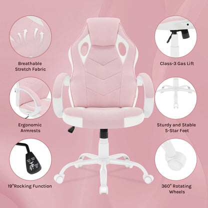 WOLTU Ergonomic Design Gaming Chair Gamer Armchair Office Computer Chair Tilt Mechanism Adjustable Height 360° Swivel High Back