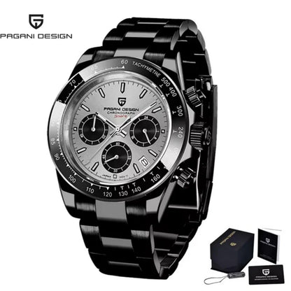 Originale neue PAGANI DESIGN PD-1664 Luxus-Herrenuhr mit japanischem VK63-Quarzwerk, Saphirglas, wasserdichtem Chronographen, Gold
