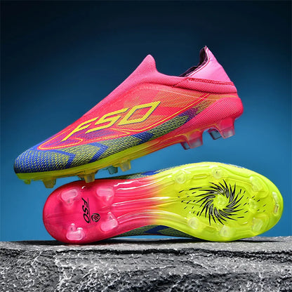 Nouvelles Chaussures de Football pour Hommes – Crampons d'Extérieur pour Entraînement sur Gazon – Baskets Mi-Montantes Légères Antidérapantes de Haute Qualité – Meilleures Ventes