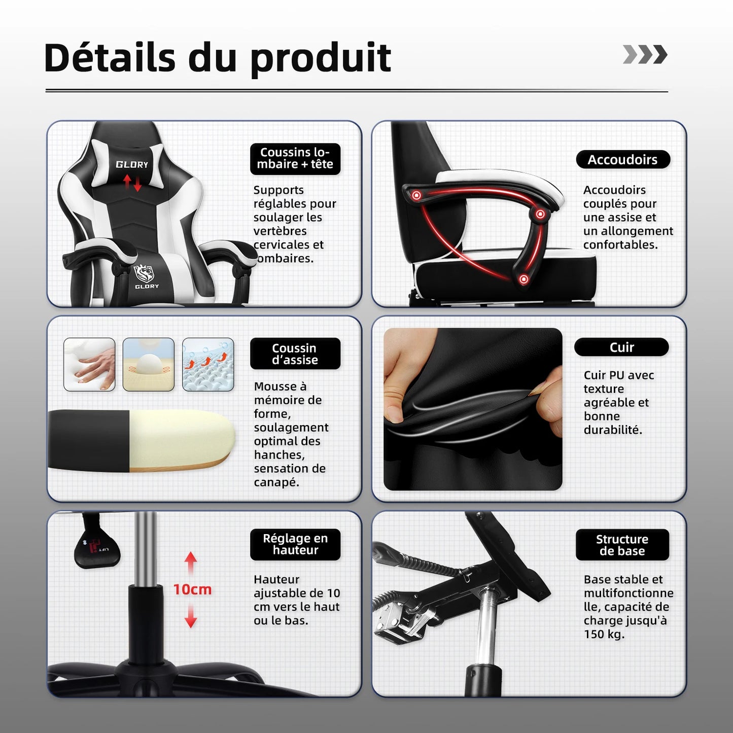 Daccormax 170° Gaming Chair Ergonomic PC Gaming Chair With adjustable footrest and lumbar support high-back breathable design
