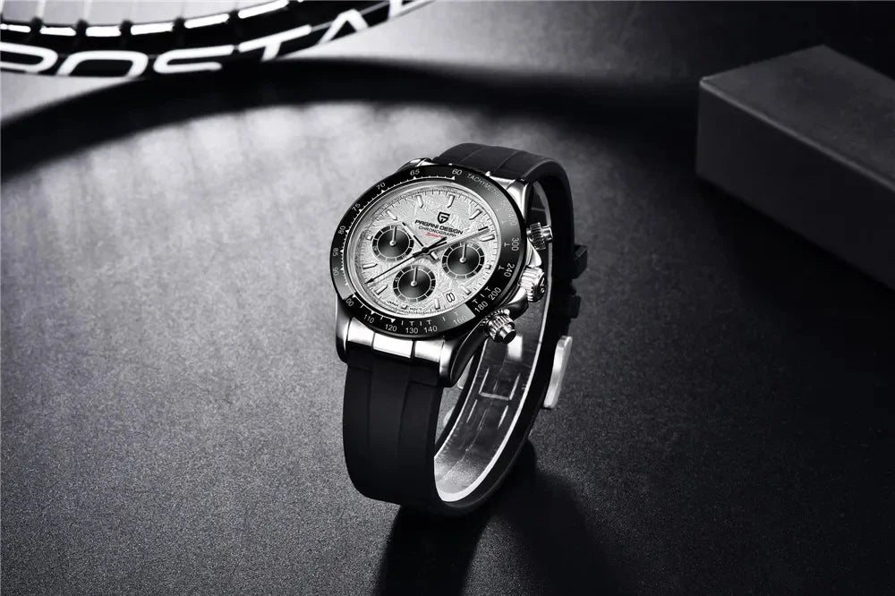 Originale neue PAGANI DESIGN PD-1664 Luxus-Herrenuhr mit japanischem VK63-Quarzwerk, Saphirglas, wasserdichtem Chronographen, Gold