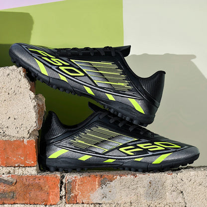 TF Soccer Cleats Men Women Kids PU Synthetic Upper Rubber Outsole Wear-resistant Non-slip Training Shoes