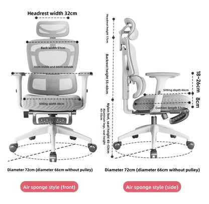Ergonomic Office Chair Comfortable  Long Sitting Home Gaming Computer Recliner Nap Chair Adjustable Height Lumbar Support Swivel