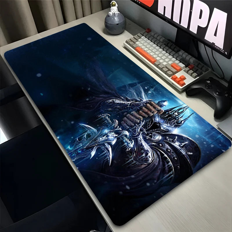 XXL Gaming Accessories Gamer Keyboard Desk Mat Non-Slip World of Warcraft Lich King Laptop Notebook Mousepad 900X400 Mouse Mats