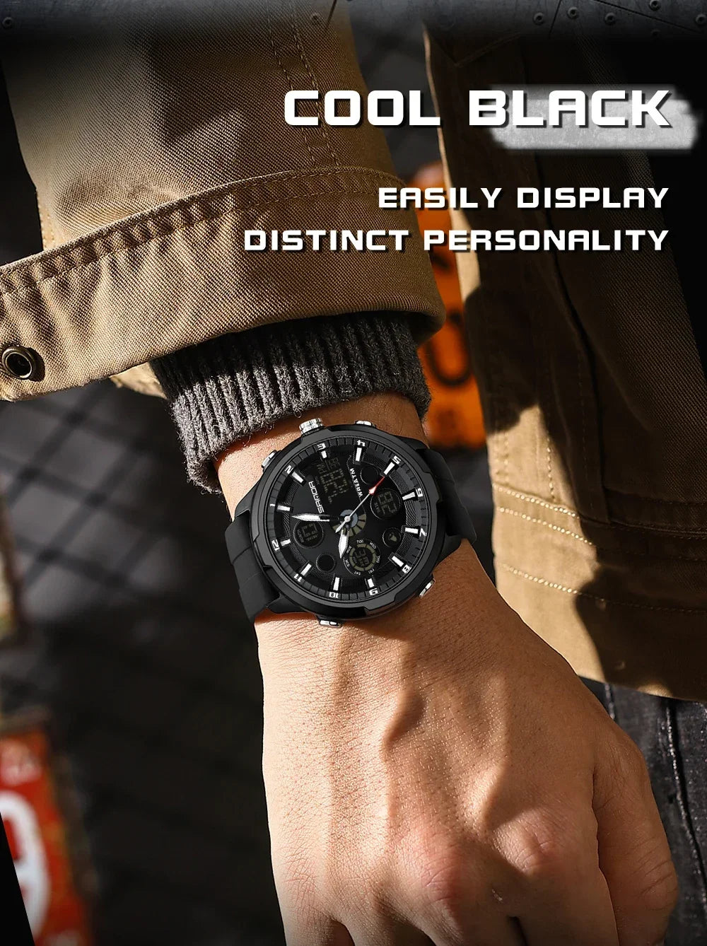 SANDA 9053 G Montres de sport militaires pour homme Montre numérique de luxe Montre-bracelet à quartz étanche jusqu’à 50 m pour homme Relogios Masculino