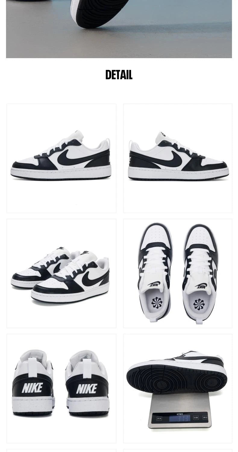Nike Women's Shoes Court Borough Low (Gs) Cushioned Low-Top Sneakers, Fashionable and Simple Color-Blocking Casual Shoes Dv5456-131