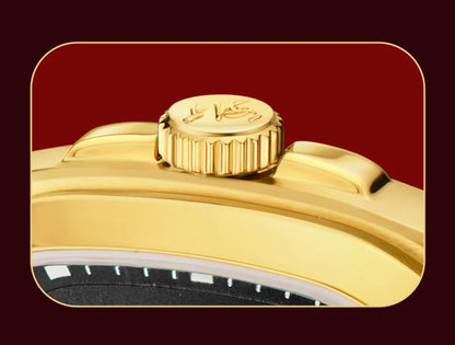 Montre mécanique vintage Shanghai Square, montre automatique pour homme en or 24 carats, boîtier de 38 mm, acier inoxydable 316L, montre-bracelet de luxe SH030