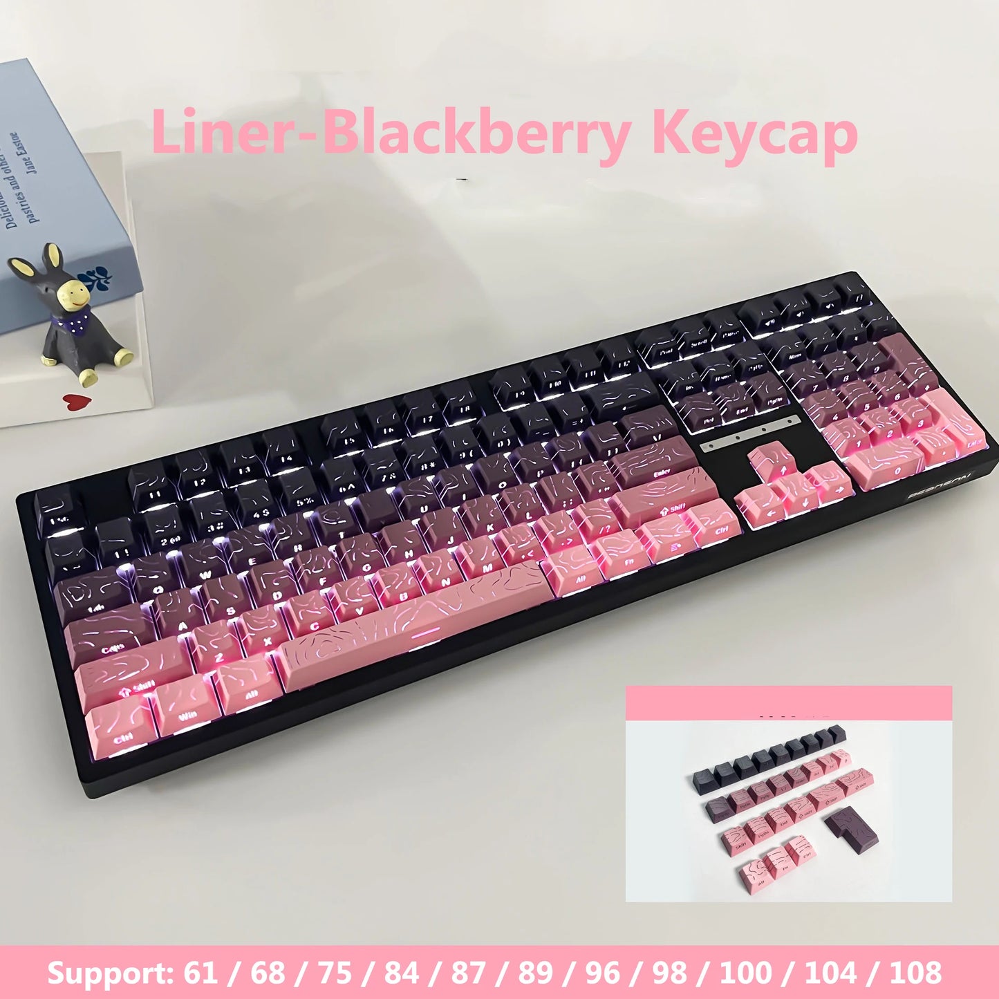 Topographic 4.0 Side Printed Keycaps ISO Enter Cherry Profile Double Shot PBT Keycaps For MX Switch Gamer Keyboard