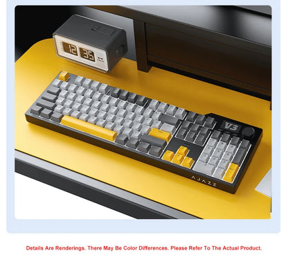 Ajazz AK35I V3/V4 MAX Tri-mode Wired Bluetooth Wireless Gaming Keyboard Gasket Full Key Hot Swap 104 Keys Customized Keyboard