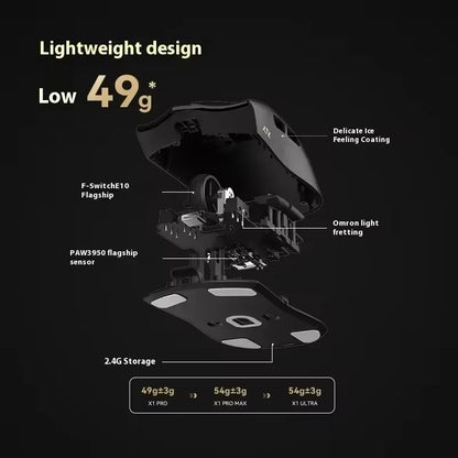 ATK Blazing Sky X1 Mouse Gamer Wireless 3Mode 8K Low Latency Lightweight FPS Liekong E-sports Gaming Mouse Custom Pc Accessories