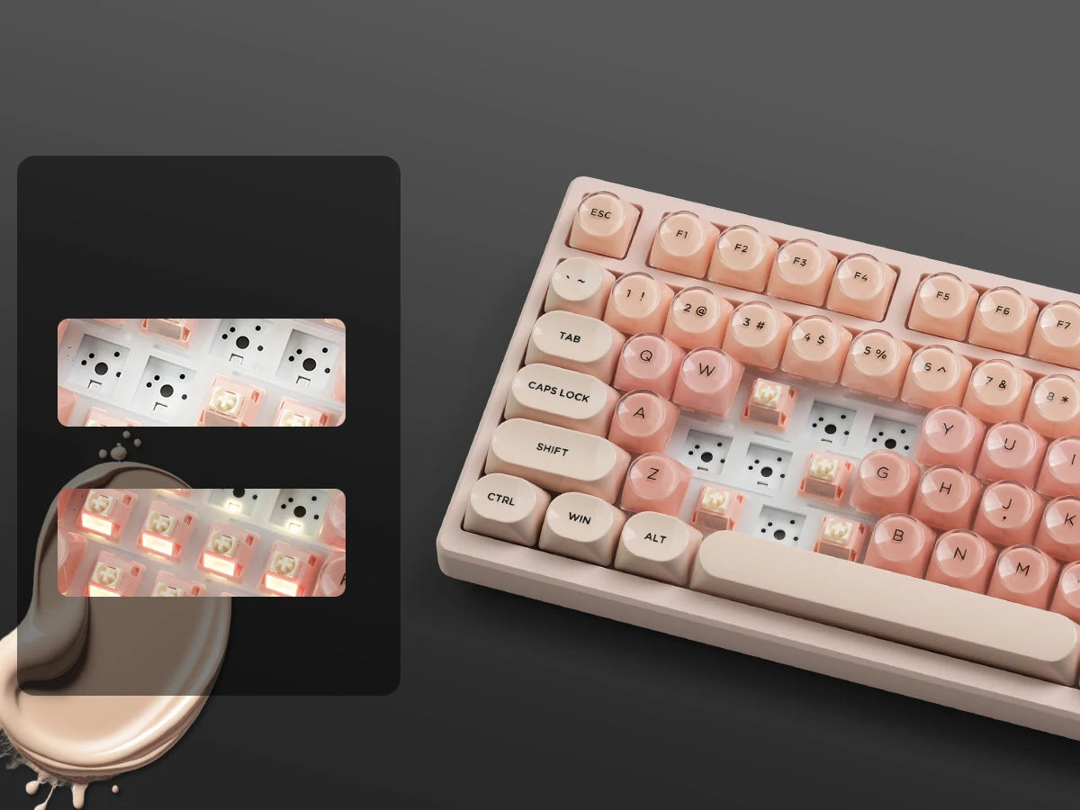 Womier S-K80 Keyboard Liquid 75% Hot Swap Keyboard with Color OLED Display Mechanical Gaming Keyboard Gasket Mount RGB for Windo