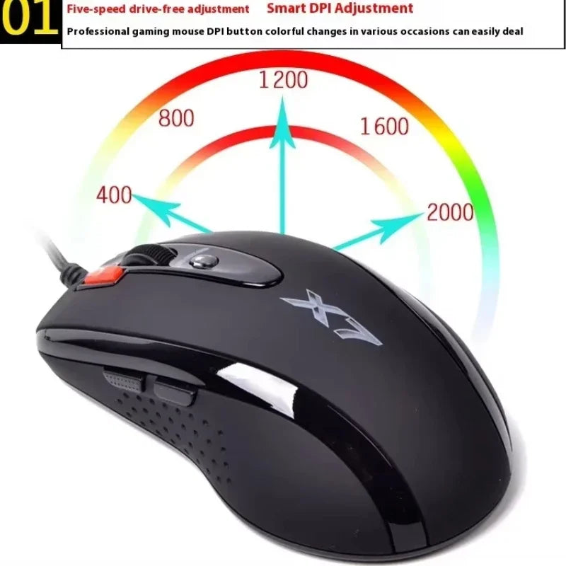 A4TECH Bloody X7-710K Wired Mouse 2000dpi Macro Programming Laptops Accessories CF/LOL/World of Warcraft E-sports Gamer Mouse