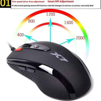 A4TECH Bloody X7-710K Wired Mouse 2000dpi Macro Programming Laptops Accessories CF/LOL/World of Warcraft E-sports Gamer Mouse