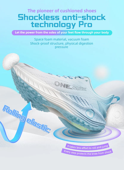 O-Resilio Running Shoes Men Cushion Stability Outdoor Sports Casual Mesh  Lace-up Lightweight Gym Jogging Sneakers