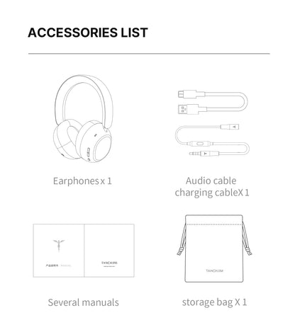 TANCHJIM RITA HiFi Bluetooth Headset Wireless/Wired LDAC ANC・ENC 40mm DMT5 Dynamic Driver Bluetooth 6.0 + 3.5mm Gaming Over-Ear