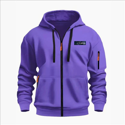 Men's Sweatshirts with Zipper Pockets Thin Solid Color Half Tracksuit Casual Outdoor Hooded Tracksuit Long Sleeve Jacket Coats