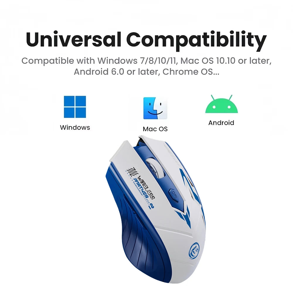 Dual-Mode Mouse Bluetooth 5.4 Mouse 6 Buttons 2.4G Wireless Mouse Rechargeable Gaming Mouse Office Mice For PC Laptop Macbook