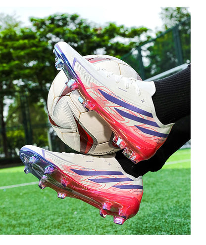 Chaussures de football pour adultes, économiques, en tissu mélange de polyuréthane, avec crampons en caoutchouc résistants et antidérapants, idéales pour les amateurs et les passionnés de football.