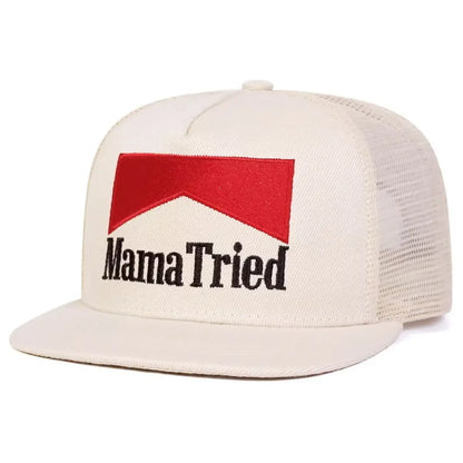 Unisex MAMA TRIED Embroidery Hip-hop Net Hats Spring And Summer Outdoor Adjustable Sports Casual Baseball Caps Sunscreen Hats