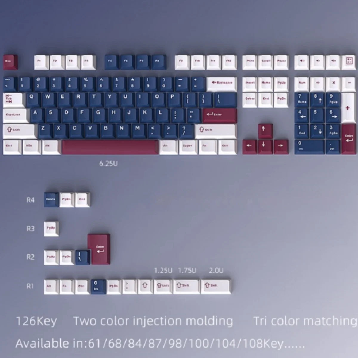 GMK67 GMK87 126 Keys PBT Cherry Keycaps GMK Keycap Double Shot Mechanical Game Keyboard Wireless for MX Switch Keycap