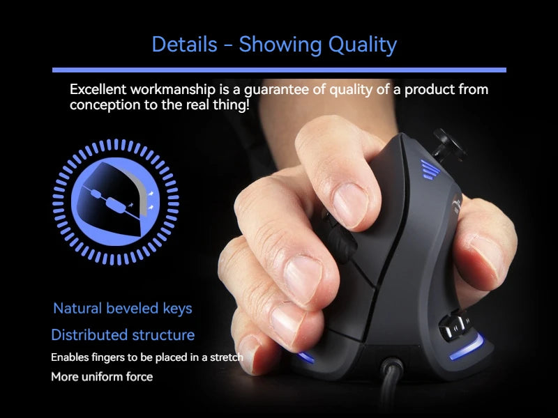 ZELOTES C18 Upright Mouse 11 Key Optical Mouse 10000DPI Support Programming Comfortable Gaming Mouse