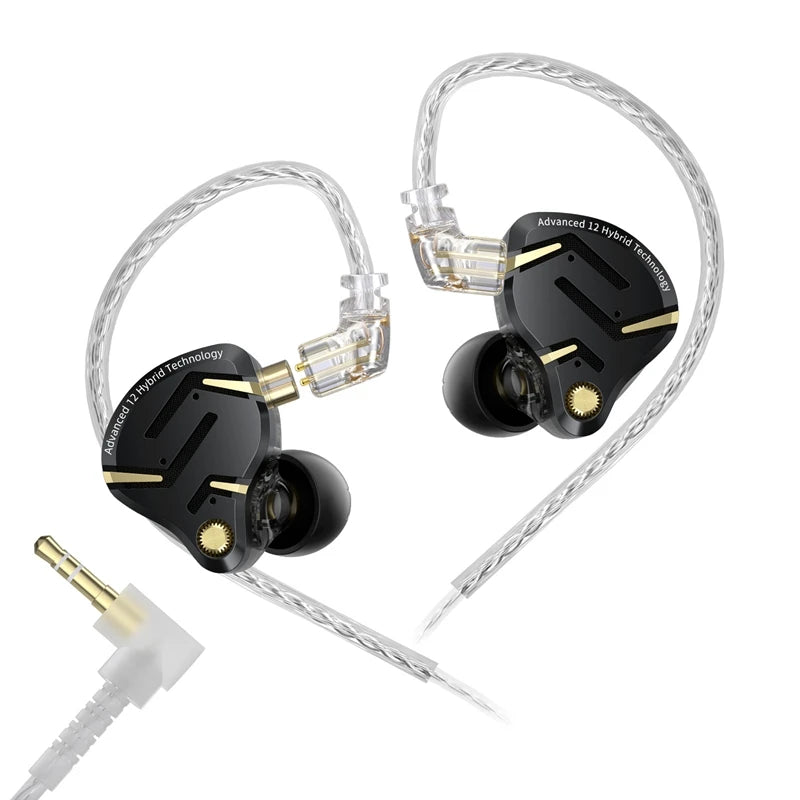 KZ ZS12 PRO 2 Flagship-Grade Super-Linear Hybrid IEM Earphones HiFi Bass In Ear Headphones Esports Gaming Headest Wired Earbuds