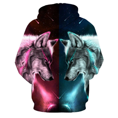 Mikiny s kapucí Animal Wolf s 3D potiskem pro muže i ženy, módní ležérní oversized pulovr, hip hop Harajuku streetwear hoodies