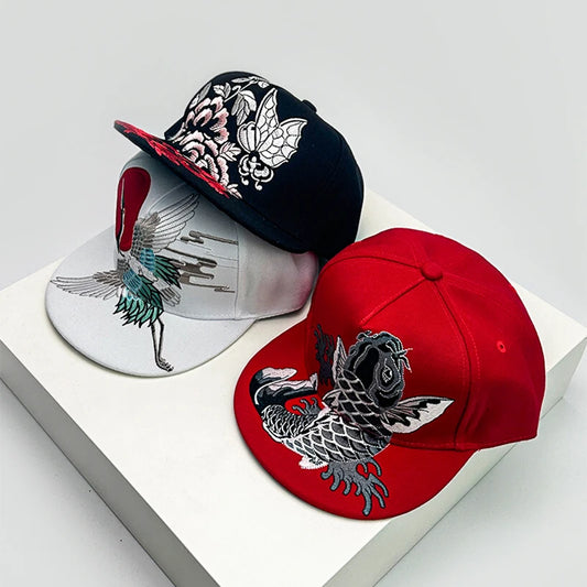 China Chic Pattern Embroidered Baseball Hats Breathable New Unisex Ethnic Style Peaked Caps Versatile Sunshade Hip Hop Fashion