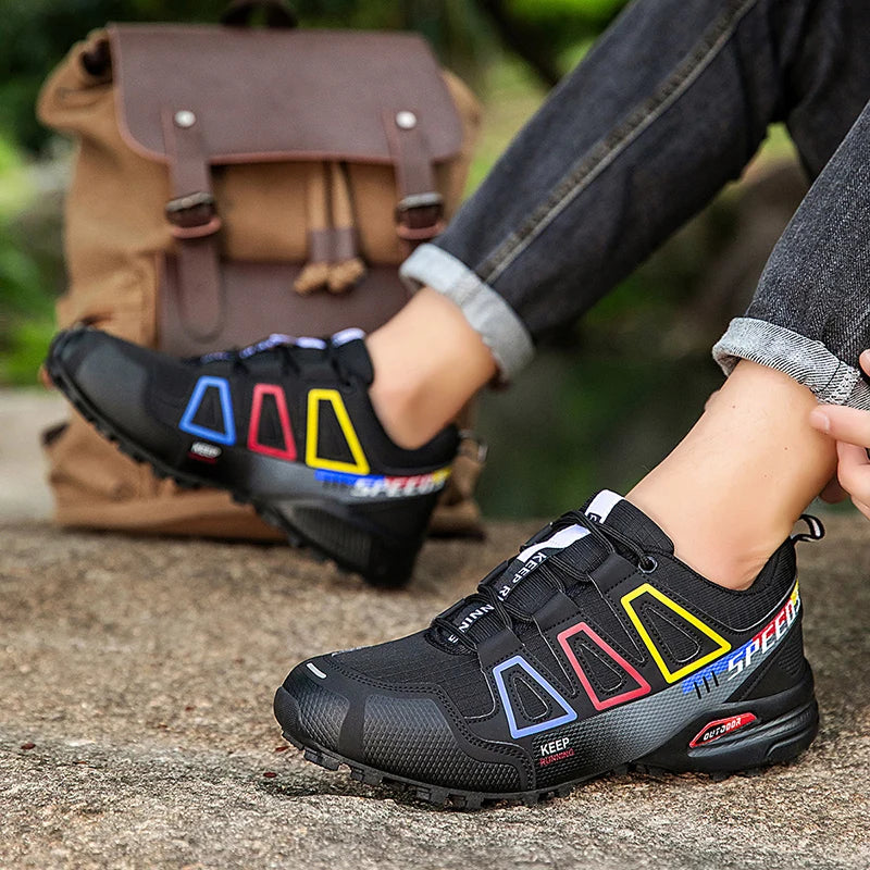 Zapatillas de ciclismo para hombre, calzado outdoor de montaña y cross-country, antideslizante y resistente al desgaste, para entrenamiento de ciclismo y senderismo