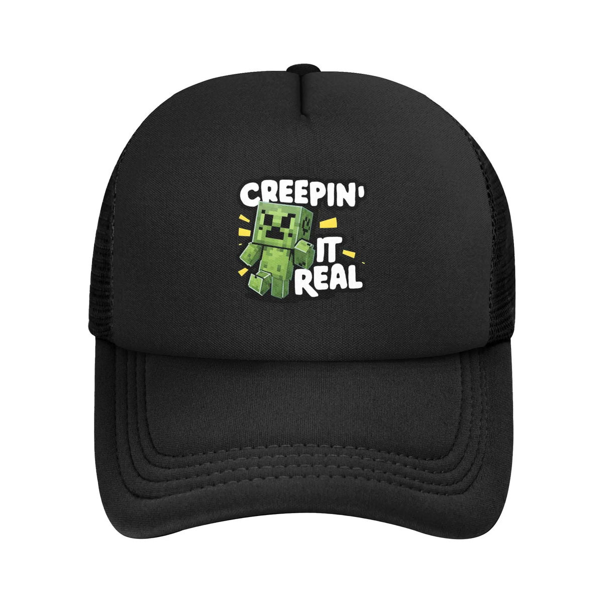 Kapa za odrasle Creepers z velikim čelom, v slogu videoigric, v stilu Trucker, mrežasta bejzbolska kapa, poliestrska kapa, sončna kapa, nastavljiva dirkaška kapa, poletna