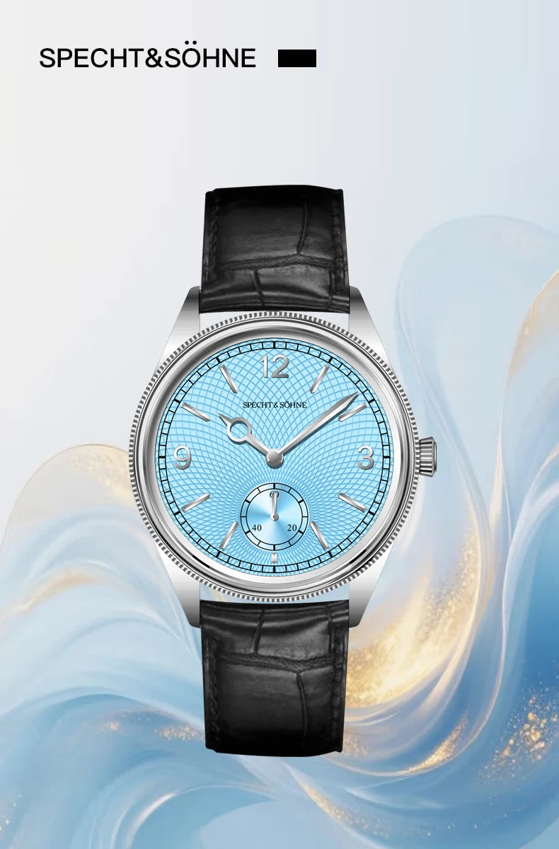 New Specht & Söhne 1908 Classic Men's Watches Mechanical Watch Genuine Leather Stainless Steel Business Wristwatch Waterproof