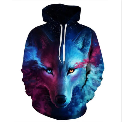 Mikiny s kapucí Animal Wolf s 3D potiskem pro muže i ženy, módní ležérní oversized pulovr, hip hop Harajuku streetwear hoodies