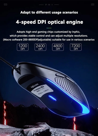 INPHIC B1 USB Wired Mouse Silent Office Gaming Mouse for PC and Laptops