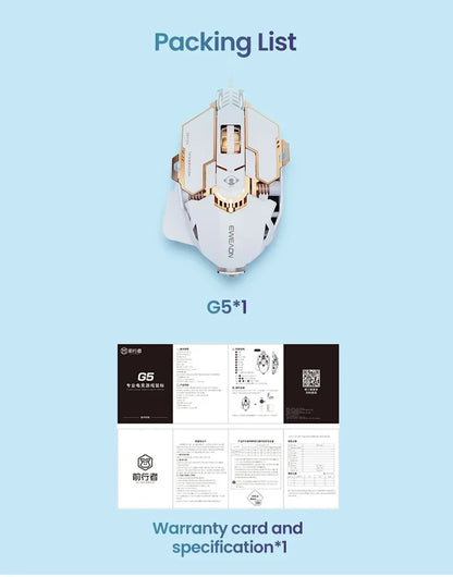 G5 Mechanical E-sports Wired Mouse RGB 9 Button Macro Programming Gaming Mute Mouse 12800 DPI For Desktop Computer Laptop