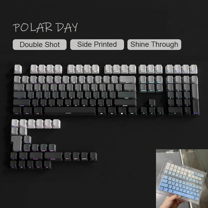 New Keycaps for 60/64/84/98/108 Gaming Mechanical Keyboard MX Switch 135 Keys OEM PBT Side Engraved Red and Black Gradient Color