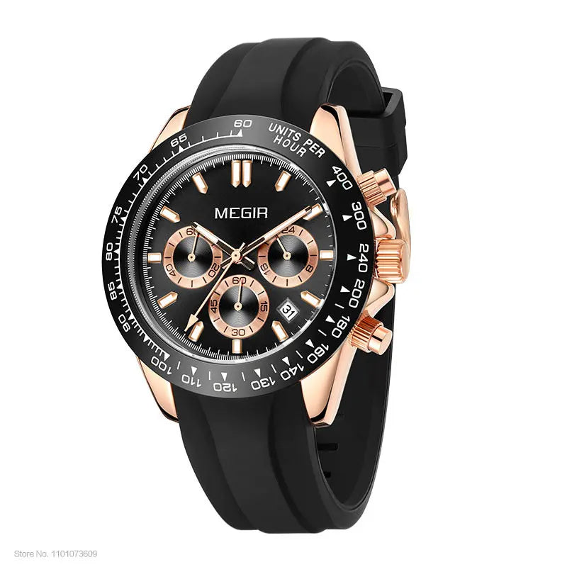 Orologio da uomo MEGIR, marchio di lusso, orologio sportivo al quarzo, bracciale in acciaio inossidabile, impermeabile, cronografo, orologio da polso