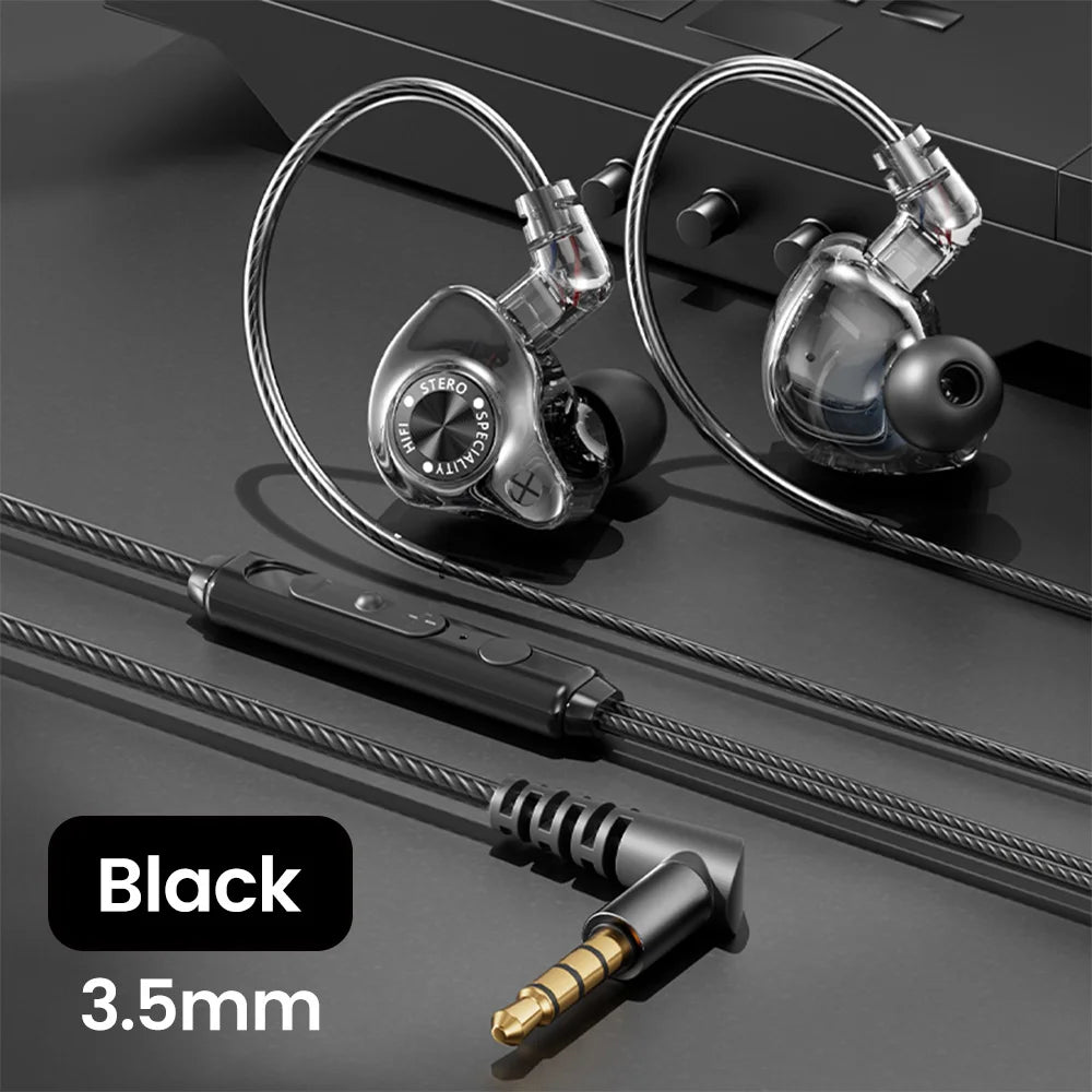 Original 15D Super Bass In Ear Headphone With Mic 3.5mm AUX/Type-C Digital Chip Headset For iPhone 17 Huawei Xiaomi Android