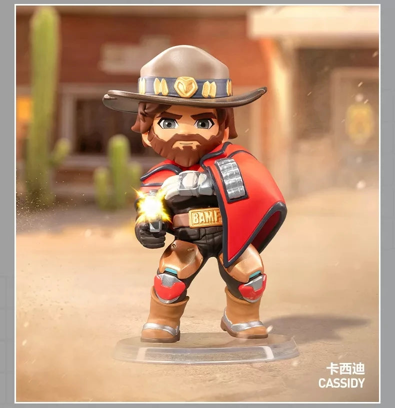 Aito POP MART Overwatch Play Of The Game -sarjan blind box PVC-keräilyfiguuri, työpöytäkoriste, tyttöjen lelumalli faneille