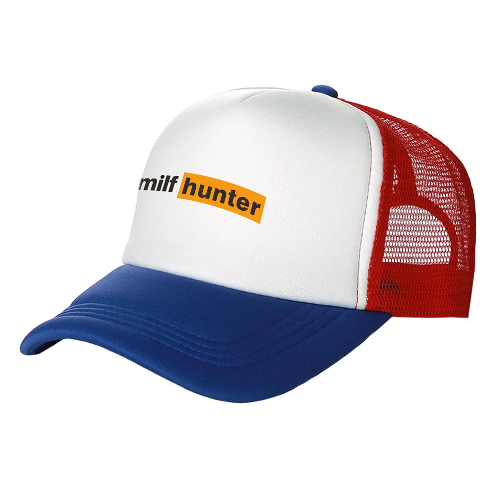 Bonés de camionista Milf Hunter — Bonés de moda Milf Hunter — Bonés de basebol — Bonés de malha para o sol, verão e atividades ao ar livre — MZ-506