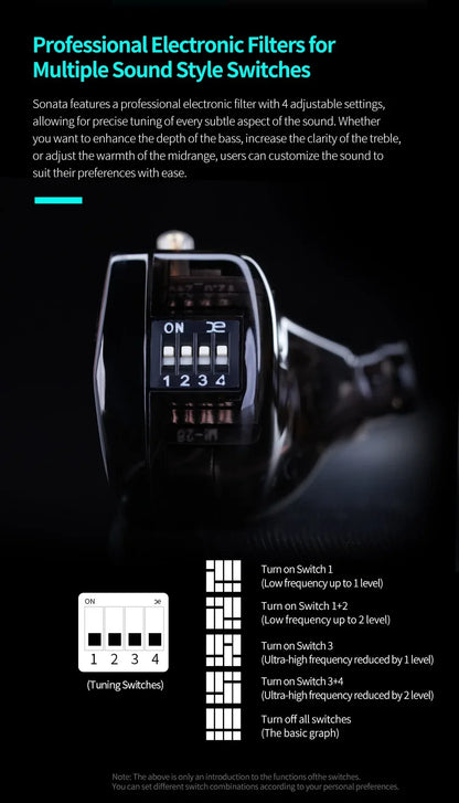 KZ Sonata 14BA Balanced Armature Drive in Ear Earphone Tuning Earbuds Hifi Monitoring Music Game Headphone 2PIN Cable
