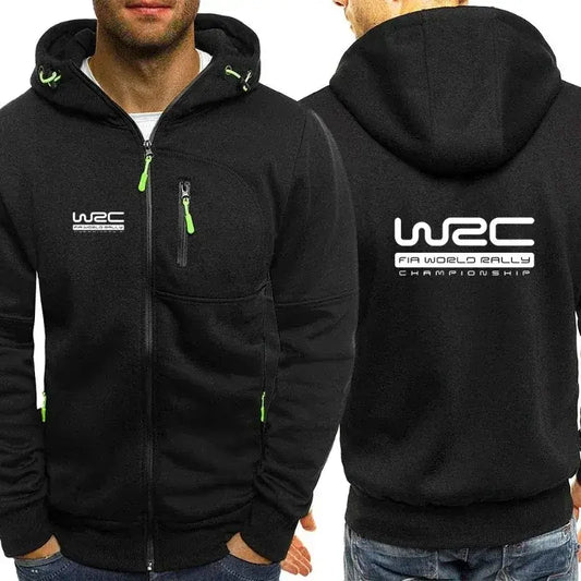 New Spring Autumn Men's World Rally Championship WRC Logo Printing Fashion Hooded Streetwear Casual Zipper High Quality Hoodies, produit gaming premium Fraquane