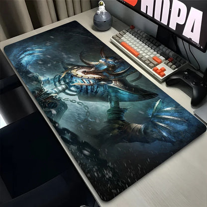 XXL Gaming Accessories Gamer Keyboard Desk Mat Non-Slip World of Warcraft Lich King Laptop Notebook Mousepad 900X400 Mouse Mats