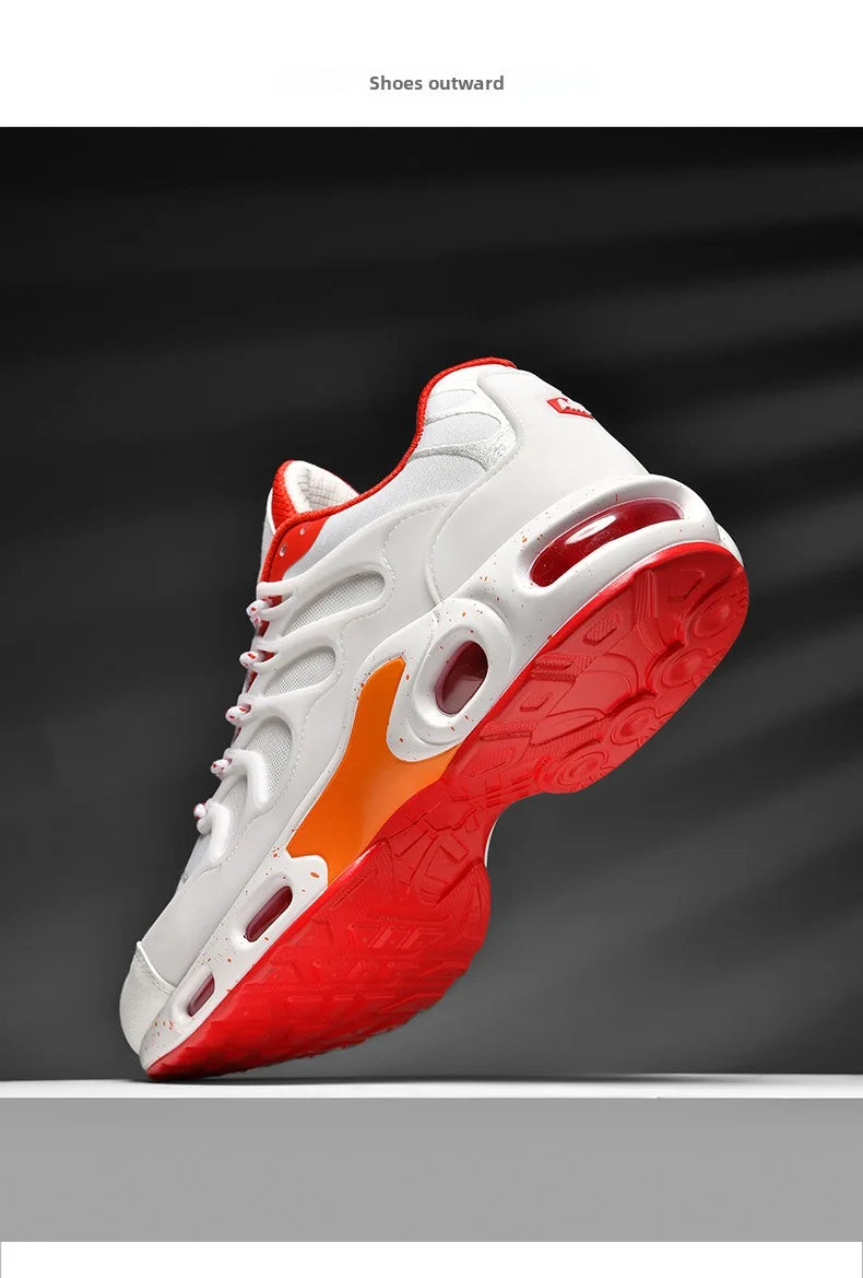 Men's air cushioned running shoes, marathon sports, breathable and lightweight, women's comfortable and non slip casual shoes