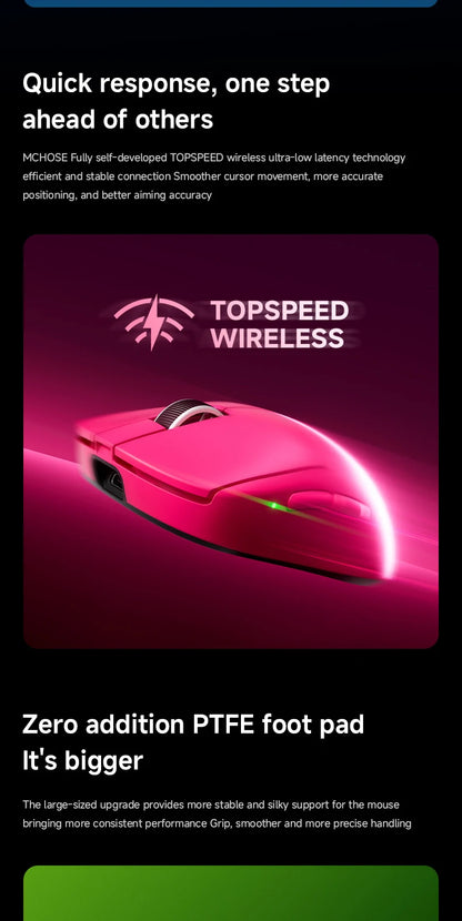 MCHOSE A7 V2 Ultra / Pro Lightweight Wireless Gaming Mouse Dual 8000Hz PAW3950 TI 42000DPI Mice For PC E-sports Gamer